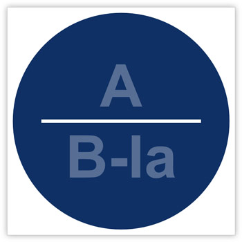 Знак «Категория помещения, класс зоны помещения», B05.6 (светоотражающая пленка, 200х200 мм)